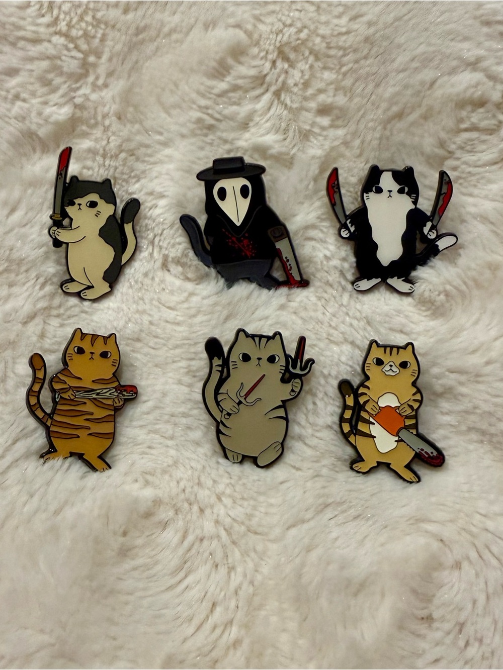 Full set Horror Cats Series 5 Weapons Blind Box Enamel Pin Hot Topic Exclusive